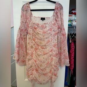 Floral dress with bell sleeves